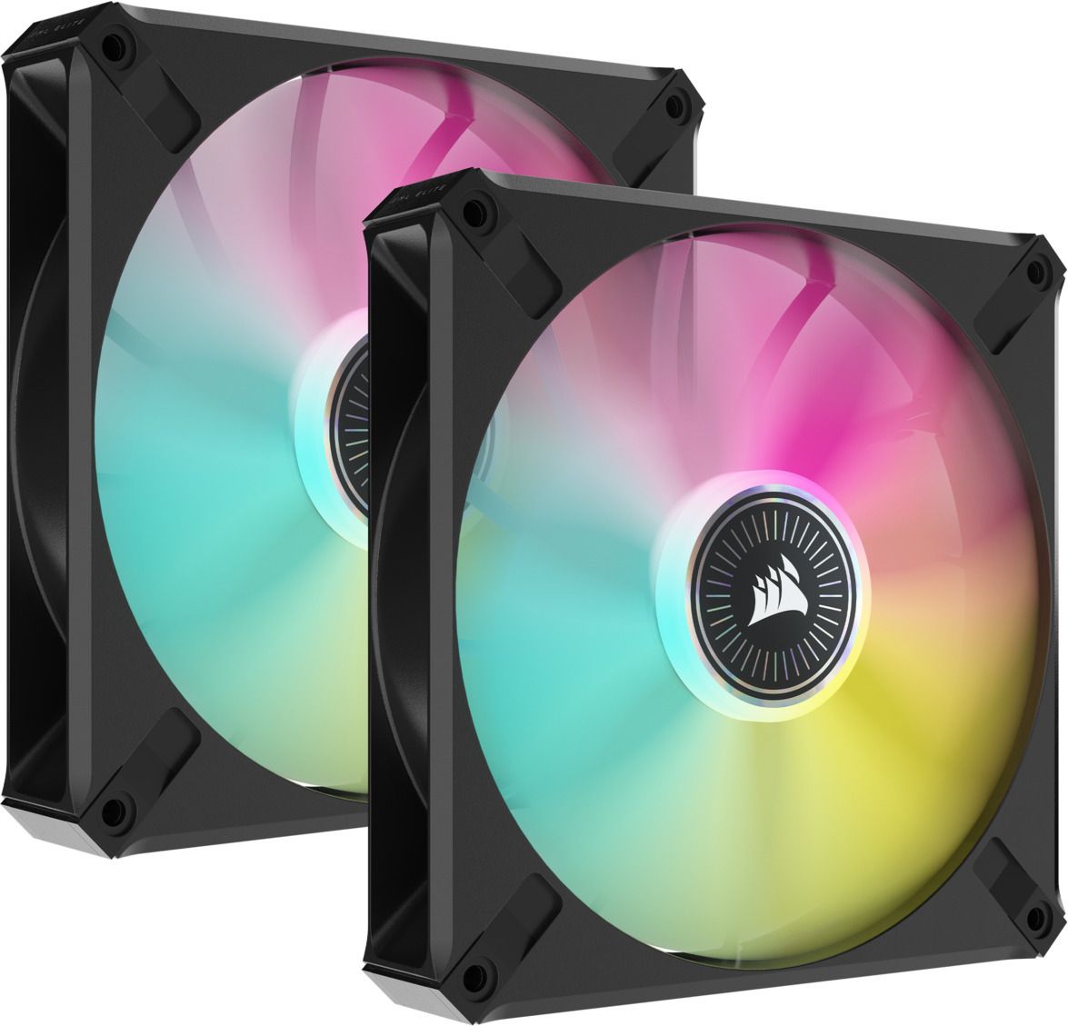 CORSAIR ML140 RGB ELITE 140mm Magnetic Levitation RGB Fan with AirGuide Dual Pack with Lighting Node CORE
